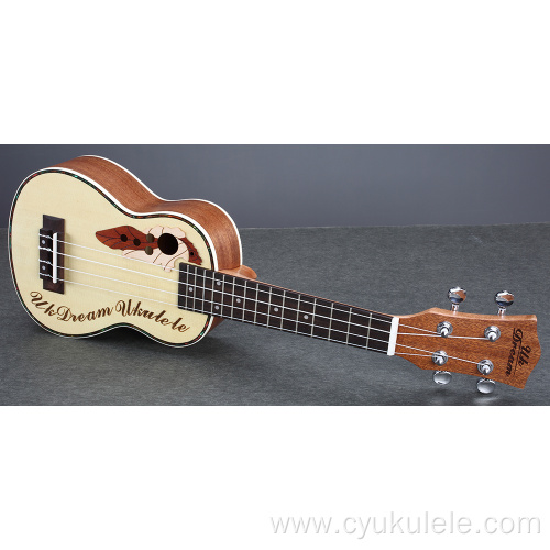 Custom lettering rosewood ukulele